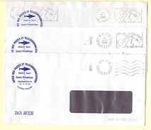 Nouvelle Calédonie: 6 Oblitérations Différentes (2 Scan) Sur Enveloppes De La Poste Voyagées En Franchise. - Covers & Documents