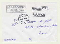 Roumanie Enveloppe De La Poste Voyagée En Franchise Vers La France 24-06-1998 - Franchise