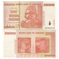 ZIMBAWE 2008 50 BILLION DOLLARS 50000000000 DOLLARS $  Unc  PICK.87: COD.ZIMBABWE.07 - Simbabwe