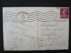 France - 1936 Semeuse N° 139 Sur CP Empreinte RBV Lyon Gare - GARF Au Lieu De GARE - Briefe U. Dokumente
