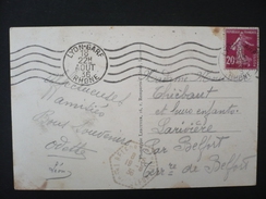 France - 1936 Semeuse N° 139 Sur CP Empreinte RBV Lyon Gare - GARF Au Lieu De GARE - Storia Postale