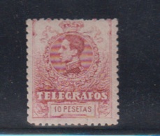 TELÉGRAFOS.   EDIFIL 54 *.  10 PTAS ALFONSO XII - Unused Stamps