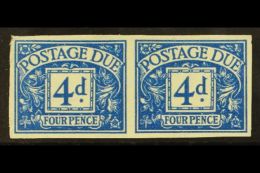 POSTAGE DUES 1954-5 4d Blue, Wmk Tudor Crown, IMPERFORATE PAIR, SG D43a, Never Hinged Mint. For More Images,... - Andere & Zonder Classificatie