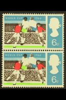 1966 6d World Cup Football With BLACK OMITTED, SG 694a, Very Fine Never Hinged Mint VERTICAL PAIR. For More... - Andere & Zonder Classificatie