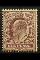 1911-13 6d Dull Lilac Fluorescent Ink, SG Spec M33(5), Never Hinged Mint. For More Images, Please Visit... - Zonder Classificatie