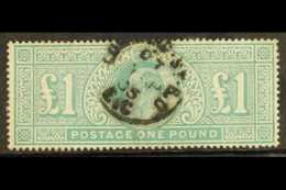 1902 £1 Dull Blue Green, Ed VII, SG 266, Fine Used With Neat Central Lombard St Cds. For More Images, Please... - Unclassified