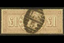 1884 £1 Brown-lilac Watermark Crowns, SG 185, Fine Used With Barred Numeral Cancel, Nice Colour And Full... - Andere & Zonder Classificatie