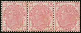 1880 3d Rose Plate 21, SG 158, Mint STRIP OF THREE, Some Feint Toning But Attractive Nonetheless. For More Images,... - Andere & Zonder Classificatie