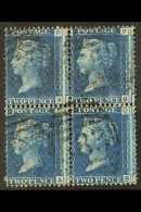 1858-79 2d Deep Blue Pl.13 In A Block Of 4, SG.47, Lightly Used, Misperforated With 2mm Shift To Right, Spec... - Andere & Zonder Classificatie