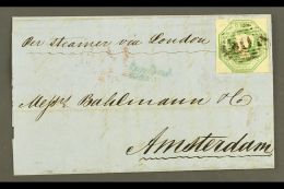 1851 (29 DEC) COVER TO AMSTERDAM Bearing 1847 1s Green Embossed, Die I, SG 55, Cut Square With Four Margins And... - Other & Unclassified