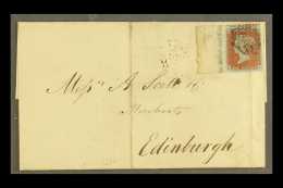 1843 (25 Apr) Cover From Huddersfield To Edinburgh Bearing 1841 1d Red-brown Lettered "KA" Tied By MX Postmark,... - Andere & Zonder Classificatie