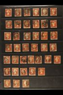 1841 1d Red-brown Plate 35 PARTIAL PLATE RECONSTRUCTION Of 68 Different Positions, All With Maltese Cross Cancels,... - Andere & Zonder Classificatie
