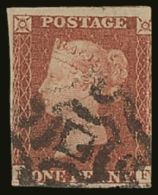 1841 1d Red-brown Used With 3 Margins & Very Fine Distinctive NORWICH Maltese Cross Cancel, SG Spec B1 (1)ts.... - Other & Unclassified