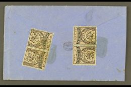 1876 10pa Black & Mauve (SG 82) Two Pairs On Cover Addressed In Arabic, Tied By Indistinct Square Negative... - Other & Unclassified