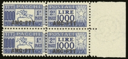 ZONE A PARCEL POST 1954 1000L Ultramarine, Line Perf 13¼ (Sass 26/1) - A Never Hinged Mint Marginal... - Andere & Zonder Classificatie