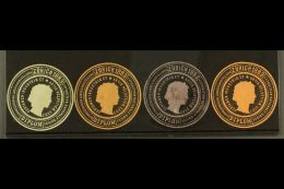 ZURICH EXHIBITION LABELS. 1883 Complete Set Of 4 Circular Embossed Labels Printed In Different Colours, Fine... - Andere & Zonder Classificatie