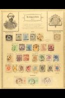 1855-78 OLD TIME COLLECTION. CAT 3500+ EURO On Ancient Pages. Inc 1855 6sk And 8sk (both Attractive But Repaired),... - Other & Unclassified