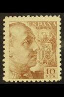 1939-53 10pts Brown "General Franco" Perf 10, Mi 856B, SG978a, Never Hinged Mint For More Images, Please Visit... - Other & Unclassified