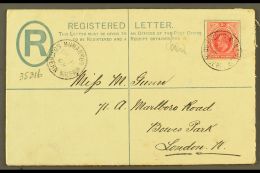 1908 MUNANKOR CDS ON REGISTERED ENVELOPE (Dec) 2d Registered Envelope (152 X 95 Mm) To London, Bearing Single 1d... - Nigeria (...-1960)