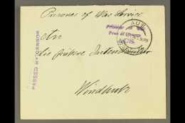 1916 (27 Nov) AUS INTERNMENT CAMP Env To Windhoek Bearing Violet "Prisoner Of War/Free Of Charge/AUS" Handstamp... - South West Africa (1923-1990)