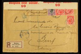 1916 (13 Jun) Registered Env To The POW Agency Of The Red Cross At Geneva, Switzerland Bearing 1d X3 And 6d Union... - África Del Sudoeste (1923-1990)