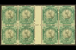 UNION VARIETY 1933-48 ½d Grey & Green, P13½x14, Wmk Upright, Coil Stamp In Gutter Block Of 8,... - Zonder Classificatie