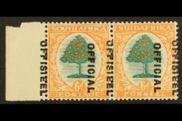 OFFICIAL VARIETY 1930-47 6d Green & Orange, OVERPRINT SHIFTED TO LEFT VARIETY, Left Marginal Example With... - Zonder Classificatie