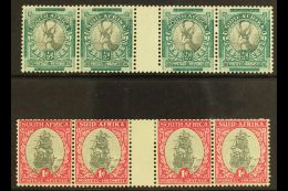 1933-48 ½d & 1d P13½x14, Gutter Margin Strips Of 4, Wmk Inverted, Coil Stamps, SG 54b, 56dw,... - Sin Clasificación