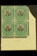 1926-7 ½d Black & Green, Pretoria Printing, Issue 1 Control Block Of 4 With White Mark From Paper... - Non Classificati