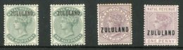 ZULULAND Overprints On Natal 1888 ½d Dull Green With And Without Stop, 1893 6d Dull Purple, And Postal... - Zonder Classificatie