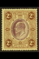 TRANSVAAL REVENUE 1906 KEVII 2s Brown & Purple, Barefoot 103, Never Hinged Mint. For More Images, Please Visit... - Zonder Classificatie