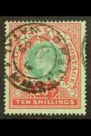 NATAL 1908-09 10s Green & Red/green, SG 170,  Fine Cds Used For More Images, Please Visit... - Zonder Classificatie