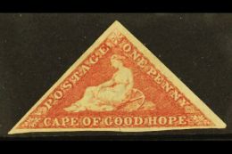 CAPE OF GOOD HOPE 1855-63 1d Rose Triangular, SG 5a, Unused No Gum, Lovely Fresh Example With 3 Good / Large... - Zonder Classificatie