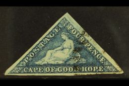 CAPE OF GOOD HOPE 1863-64 4d Steel Blue Triangular, SG 19c, Fine Used With Good To Huge Margins All Round And With... - Zonder Classificatie