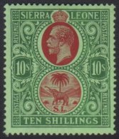 1921 10s Red And Green On Green, Wmk Script CA, SG 146, Very Fine Mint. For More Images, Please Visit... - Sierra Leona (...-1960)