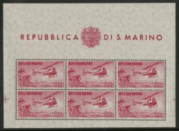 1961 1000L Carmine "Helicopter" Min Sheet, Sass 22, Superb NHM. For More Images, Please Visit... - Autres & Non Classés