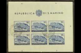 1951 200L Blue AIR UPU, Imperf Miniature Sheet, Sassone 11, Used, Small Imperfections. Cat €400 (£300)... - Autres & Non Classés