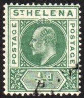 1902 ½d Green With "SLOTTED FRAME" VARIETY, SG 53var, Very Fine Used. A Clear Example Of This Break In The... - Sint-Helena