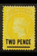 1864-80 2d Yellow (Type B), Perf 14 X 12½, SG 22, Very Fine Mint For More Images, Please Visit... - Sint-Helena