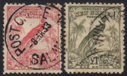 1932-34 10s Pink And £1 Olive Grey SG 188/89, Fine Cds Used. (2) For More Images, Please Visit... - Papua New Guinea