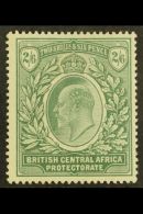 1903-04 2s6d Grey-green & Green, Wmk Crown CC, SG 63, Fine Mint. For More Images, Please Visit... - Nyasaland (1907-1953)