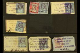 NIGER COMPANY TERRITORIES AKASSA A Range Of Pieces Bearing 2½d Purple And Blue (one With Additional 10d) Or... - Autres & Non Classés