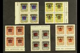 POSTAGE DUES 1975 (25 June) Independence Overprints Complete Set (Mi 56/60) In Marginal BLOCKS OF FOUR, Never... - Mozambique