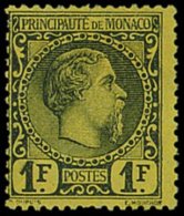 1885 Prince Charles 1f Black On Yellow, Yv./SG 9, Mint With Good Colour And Large Part Gum, Small Tear At Left. ... - Andere & Zonder Classificatie