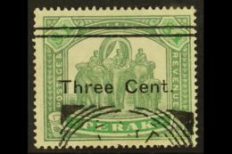 PERAK 1900 3c On $1 Green And Pale Green, SG 86, Very Fine Used. For More Images, Please Visit... - Other & Unclassified