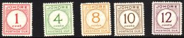JOHORE 1938 POSTAGE DUE Complete Set, SG D1/D5, Very Fine Mint. (5 Stamps) For More Images, Please Visit... - Other & Unclassified