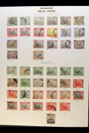 FEDERATED MALAY STATES 1900-1935 VERY FINE USED Collection On Album Pages. Note 1900-01 Tiger Set, Plus Several SG... - Other & Unclassified