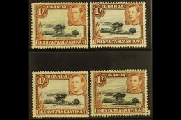 1938-54 1s Black And Brown, The Four Listed Shades/perfs, SG 145/145bc, Fine Mint. (4) For More Images, Please... - Vide