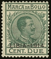 LIBIA REVENUES - 1914 2c Green, Marca Da Bollo Overprinted "LIBIA - 1914" Very Fine Mint. Rated Vaccari "RR" For... - Other & Unclassified