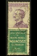 PUBLICITY STAMPS 1924 50c Violet And Green "Tagliacozzo", Sass 17, Fine Used. Scarce Item. For More Images, Please... - Zonder Classificatie